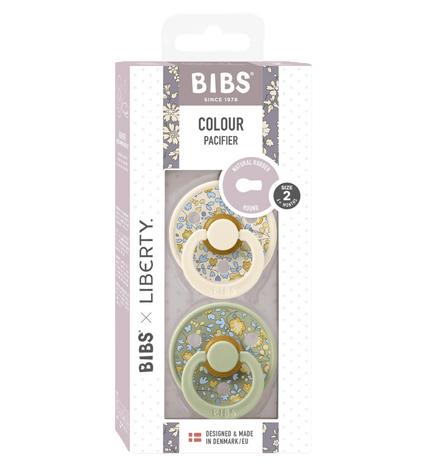 2 бр. Биберони BIBS Liberty COLOUR Eloise Sage Mix, 6-18 месеца