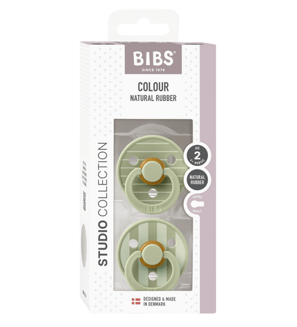 2 бр. Биберони BIBS Studio COLOUR Pin, Sage Mix, 6-18 месеца