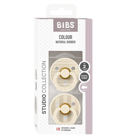 2 бр. Биберони BIBS Studio COLOUR Pin, Ivory Vanilla Mix, 6-18 месеца