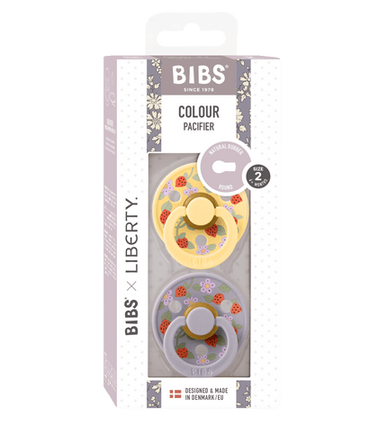 2 бр. Биберони BIBS Liberty COLOUR Strawberries and Cream Pale Butter, 6-18 месеца