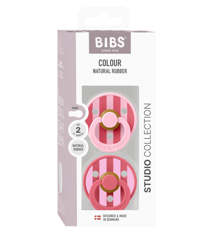 2 бр. Биберони BIBS Studio COLOUR Block, Baby Pink Coral Mix, 6-18 месеца