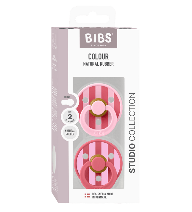2 бр. Биберони BIBS Studio COLOUR Block, Baby Pink Coral Mix, 6-18 месеца