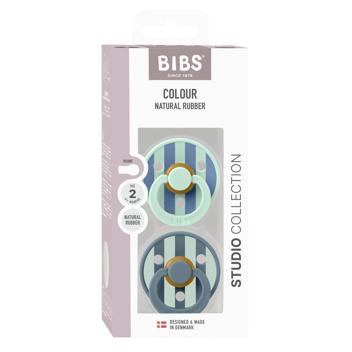 2 бр. Биберони BIBS Studio COLOUR Block, Nordic Mint Petrol Mix, 6-18 месеца