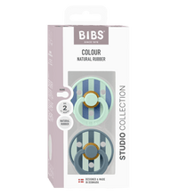 2 бр. Биберони BIBS Studio COLOUR Block, Nordic Mint Petrol Mix, 6-18 месеца