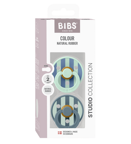 2 бр. Биберони BIBS Studio COLOUR Block, Nordic Mint Petrol Mix, 6-18 месеца