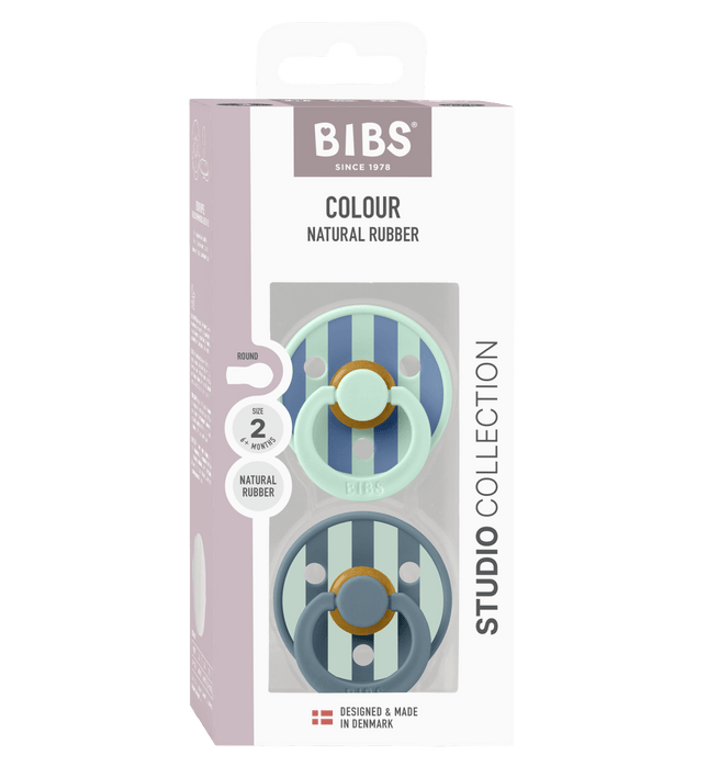 2 бр. Биберони BIBS Studio COLOUR Block, Nordic Mint Petrol Mix, 6-18 месеца