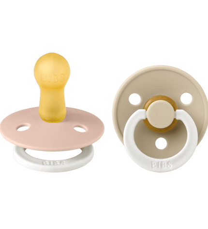 2 бр. Биберони BIBS COLOUR, Blush GLOW/Vanilla GLOW, 6-18 месеца