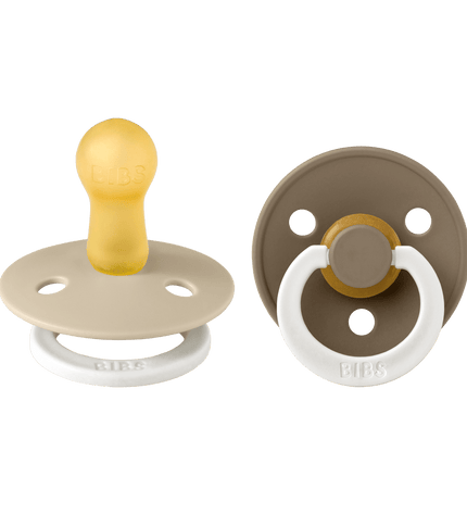 2 бр. Биберони BIBS COLOUR Vanilla GLOW/Dark Oak GLOW 0-6 месеца