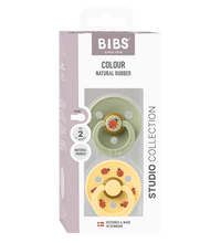 2 бр. Биберони BIBS Studio COLOUR, Ladybug/Sage, 0-6 месеца