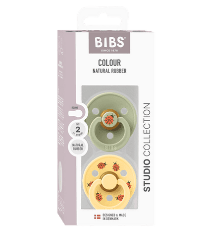 2 бр. Биберони BIBS Studio COLOUR, Ladybug/Sage, 6-18 месеца