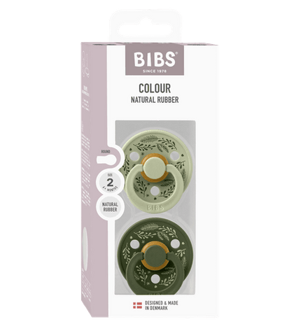 2 бр. Биберони BIBS COLOUR Holiday Leaf, Каучук, 6-18 месеца