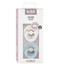 2 бр. Биберони BIBS COLOUR White/Baby Blue 6-18 месеца