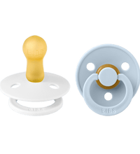 2 бр. Биберони BIBS COLOUR White/Baby Blue 6-18 месеца