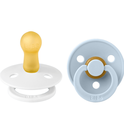 2 бр. Биберони BIBS COLOUR White/Baby Blue 6-18 месеца