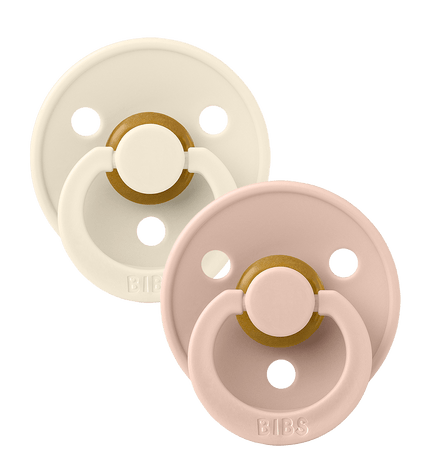 2 бр. Биберони BIBS, COLOUR Ivory/Blush, 0-6 месеца