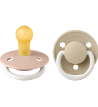 2 бр. Биберони BIBS De Lux, Blush GLOW/Vanilla GLOW, 0-6 месеца