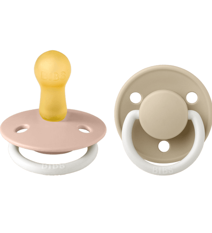 2 бр. Биберони BIBS De Lux, Blush GLOW/Vanilla GLOW, 6-18 месеца