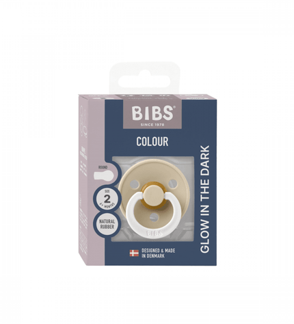 1 бр. Биберон BIBS Colour, Vanilla GLOW, 6-18 месеца