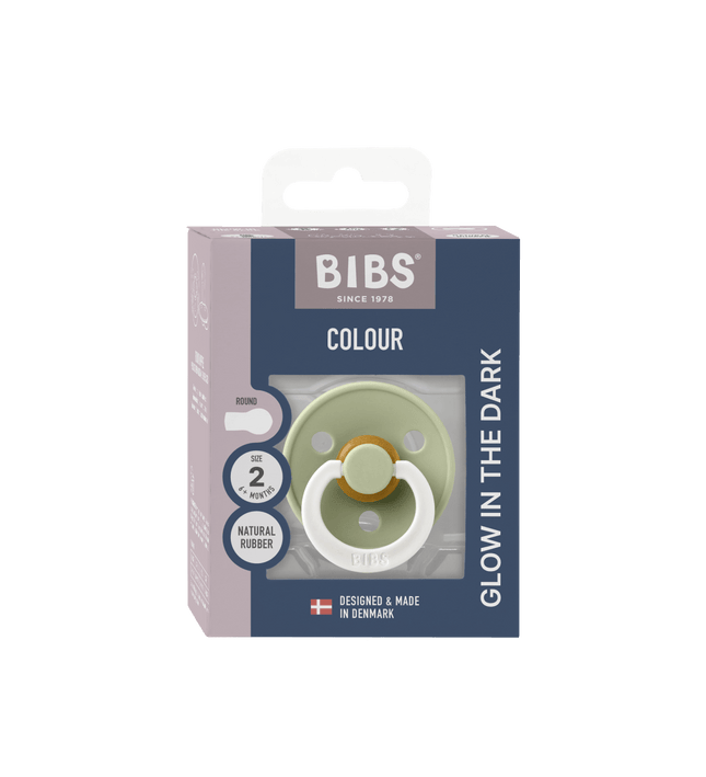 1 бр. Биберон BIBS Colour, Sage GLOW, 0-6 месеца