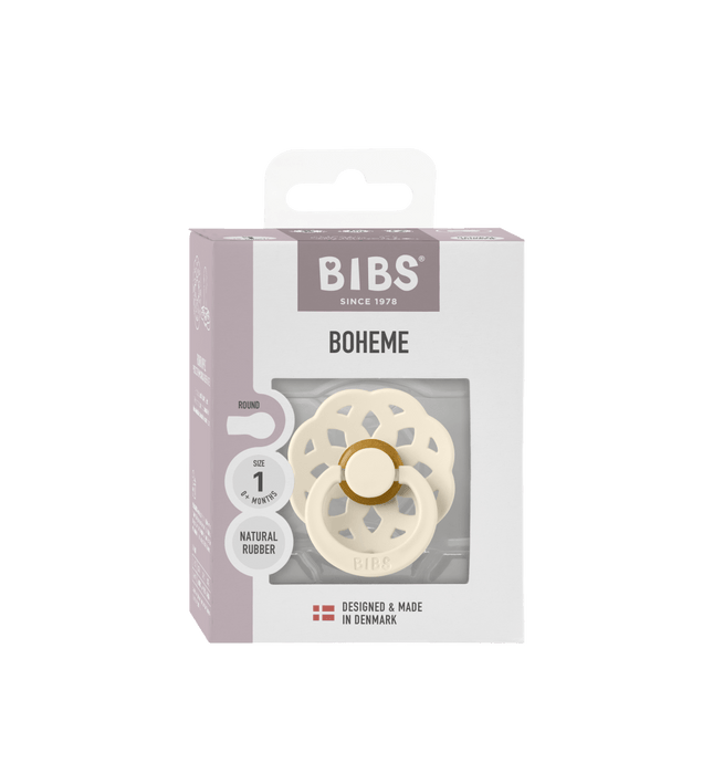 1 бр. Биберон BIBS Boheme, Ivory, 0-6 месеца