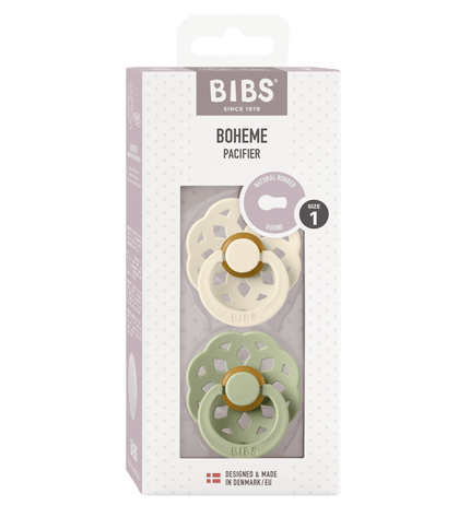 2 бр. Биберони BIBS Boheme, Ivory/Sage, 0-6 месеца