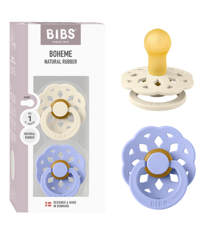 2 бр. Биберони BIBS Boheme Ivory/Hush 0-6 месеца
