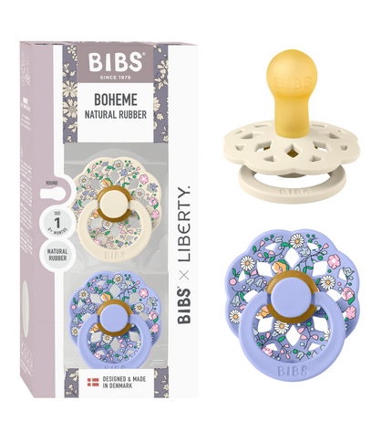 2 бр. Биберони BIBS Boheme Liberty, Chloe Meadow - Ivory Mix, 0-6 месеца