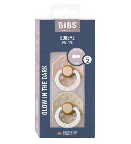 2 бр. Биберони BIBS Boheme Glow, Blush/Vanilla, 6-18 месеца