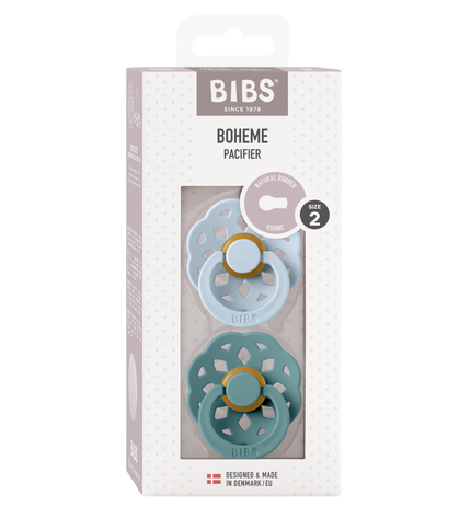 2 бр. Биберони BIBS Boheme, Baby Blue/Island Sea, 6-18 месеца