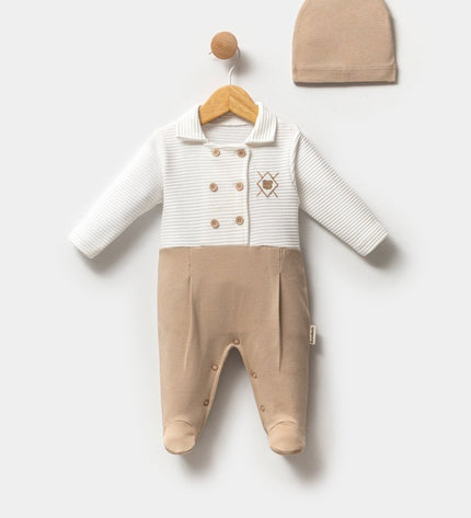 Бебешки гащеризон от 2 части - капучино