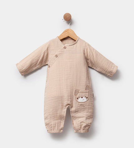 Бебешки муселинов гащеризон „Baby pocket“ - кафяв
