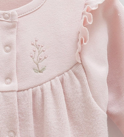 Бебешки гащеризон с нежни акценти - розов