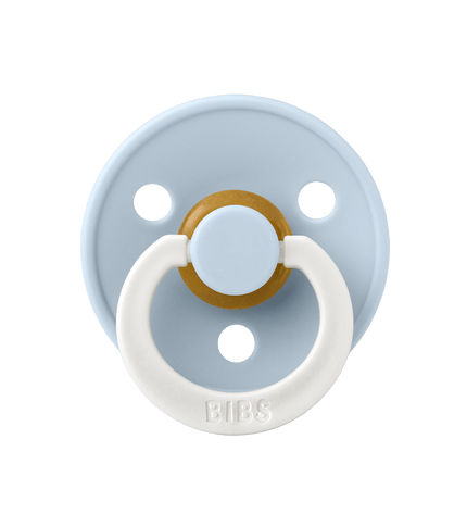 2 бр. Биберони BIBS COLOUR Iron GLOW/Baby Blue GLOW, 6-18 месеца
