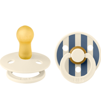 2 бр. Биберони BIBS Studio COLOUR Pin, Ivory Steel Blue Mix, 6-18 месеца