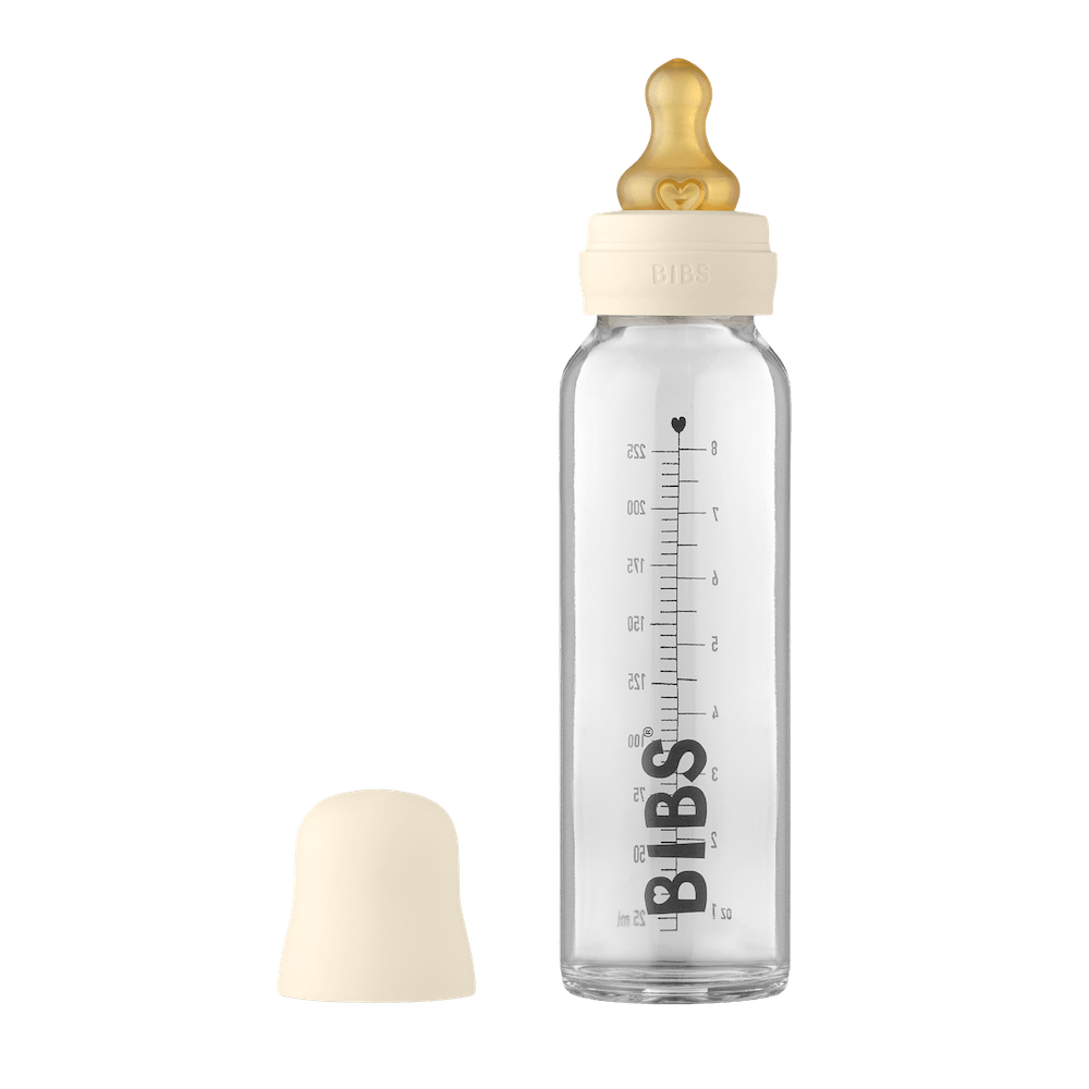 Комплект със Стъклена Бутилка BIBS Ivory 225мл