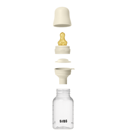Комплект със Стъклена Бутилка BIBS Ivory 110мл