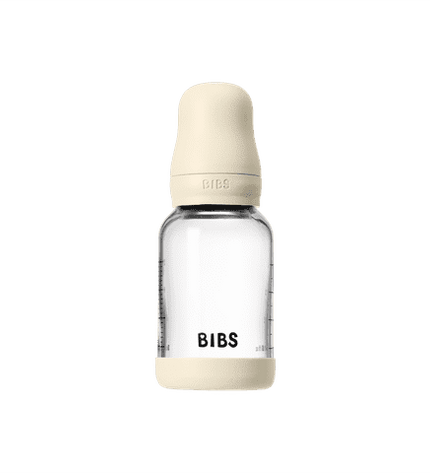 Бебешка Стъклена Бутилка BIBS Ivory 120мл Каучук Бавен Поток