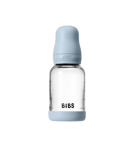 Бебешка Стъклена Бутилка BIBS Baby Blue 120мл Каучук Бавен Поток