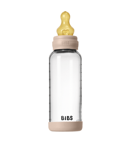 Бебешка Стъклена Бутилка BIBS Blush 240мл Каучук Среден Поток