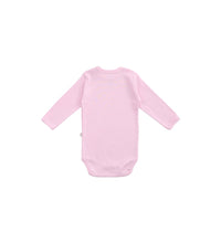 Бебешко боди с раменно закопчаване и дълъг ръкав - светлорозов