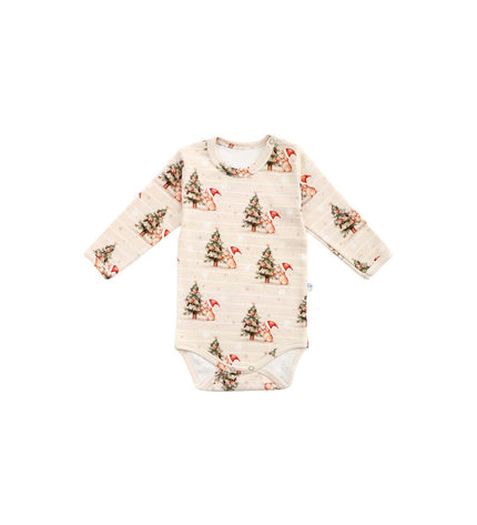 Бебешко боди с раменно закопчаване „Коледна елхичка“