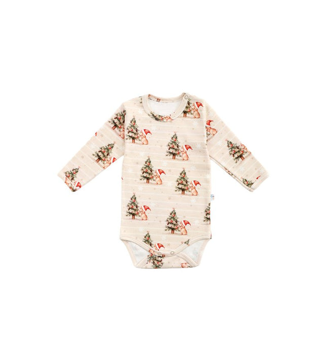 Бебешко боди с раменно закопчаване „Коледна елхичка“