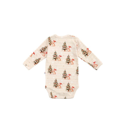 Бебешко боди с раменно закопчаване „Коледна елхичка“