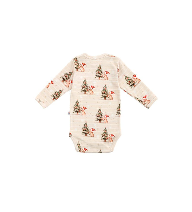 Бебешко боди с раменно закопчаване „Коледна елхичка“