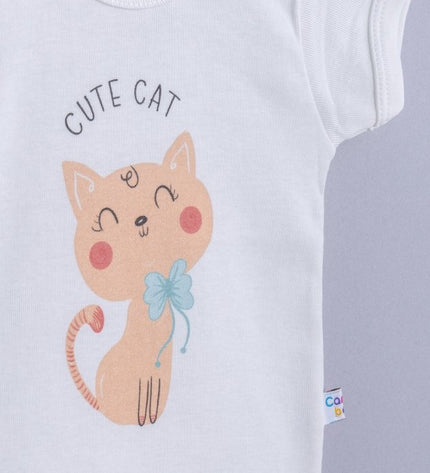 Бебешко боди с раменно закопчаване „Cute Cat“