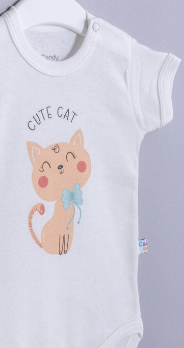 Бебешко боди с раменно закопчаване „Cute Cat“