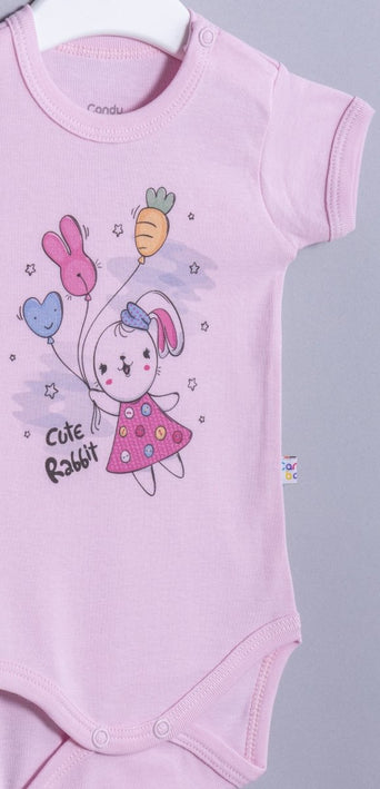 Бебешко боди с раменно закопчаване „Cute rabbit“