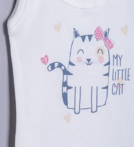 Бебешко боди комплект - потник "Lovely little cat"