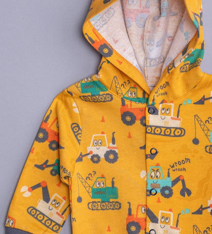 Бебешки суичър с качулка "Багерчета"