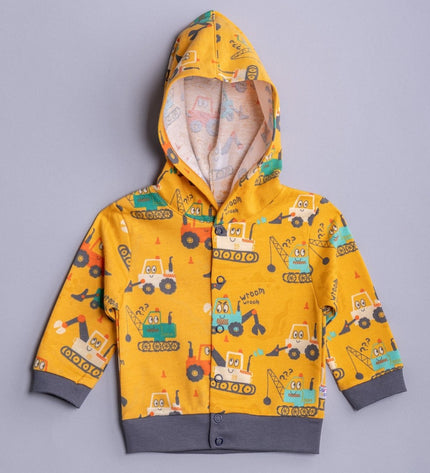 Бебешки суичър с качулка "Багерчета"